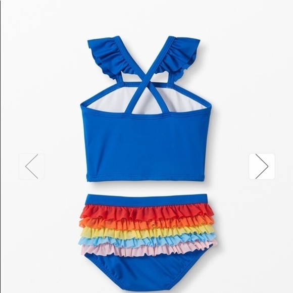 Hanna Andersson NWT Sunblock Tulle Swim Set 18-24 Months (80) Rainbow Ruffle - Picture 4 of 7